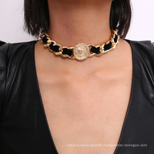 mashup cuban chain gold plated choker necklace for women jewelry